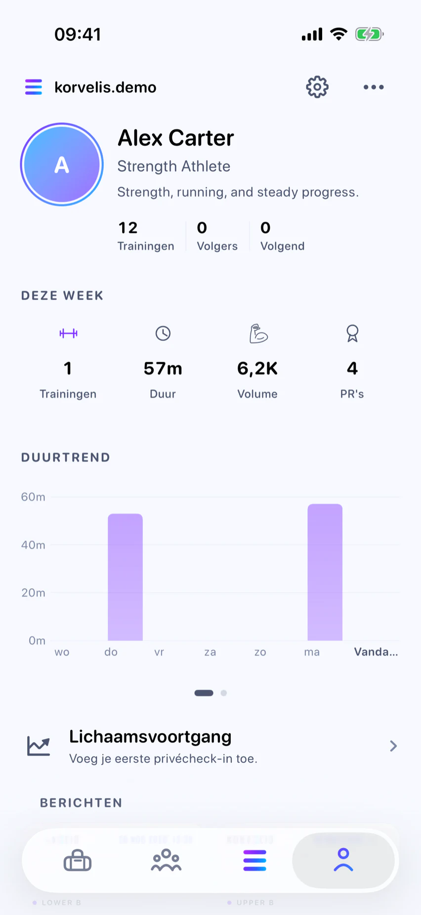 Profiel: Je volledige trainingsidentiteit.